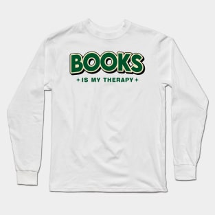 Books Is My Therapy Retro Style Long Sleeve T-Shirt